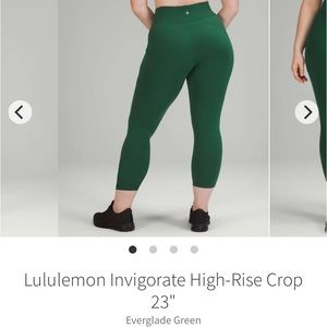 Lululemon Invigorate HR Crop 23” Everglade Green Size 4